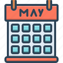 may, calendar, month, day, banner, annual, card 