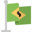 brazil, country, flag, stand 