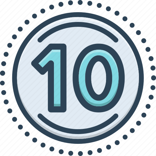 Ten, label, number, month, count, math, score icon - Download on Iconfinder