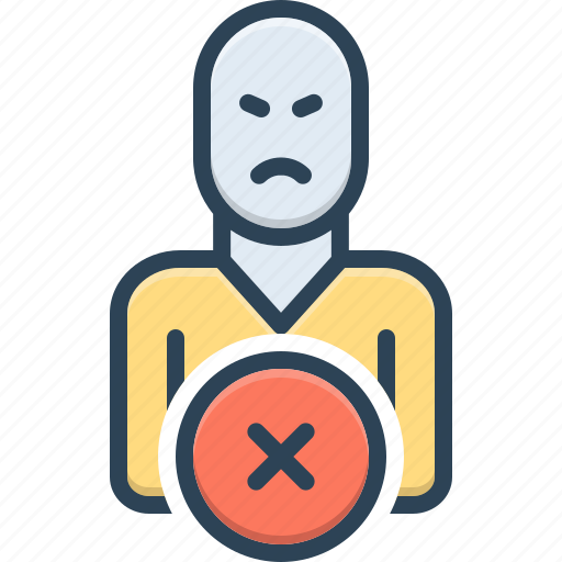 Denial, renege, negative, rejection, behaviour, disapprove, dissatisfaction icon - Download on Iconfinder