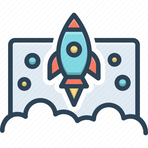 Launched, begun, rocket, project, startup, spaceship, innovation icon - Download on Iconfinder