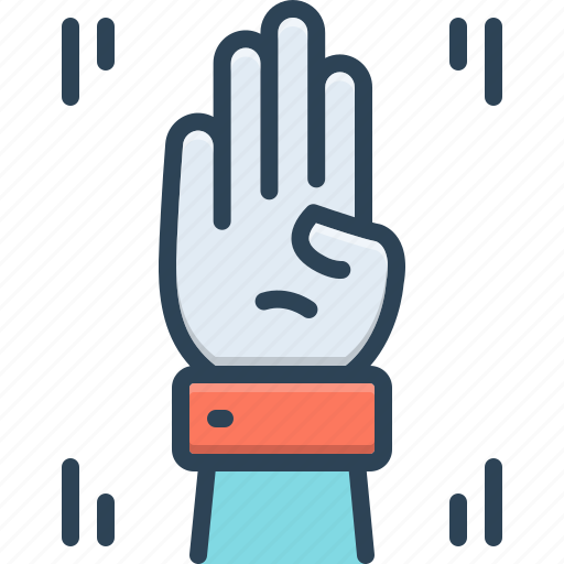 Fingers, sloganeering, hand, palm, gesture, peace, raising hand icon - Download on Iconfinder