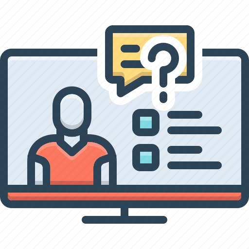 Inquiries, investigation, examination, question, monitor, query, confusion icon - Download on Iconfinder