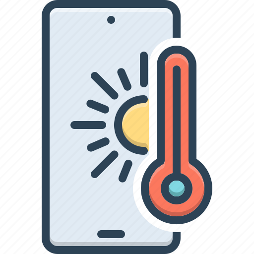 Sunny, ray, bright, mobile, temprature, weather, control icon - Download on Iconfinder
