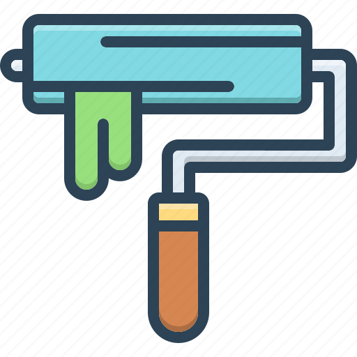 Roller, painting, brush, service, renovation, dripping, paint brush icon - Download on Iconfinder