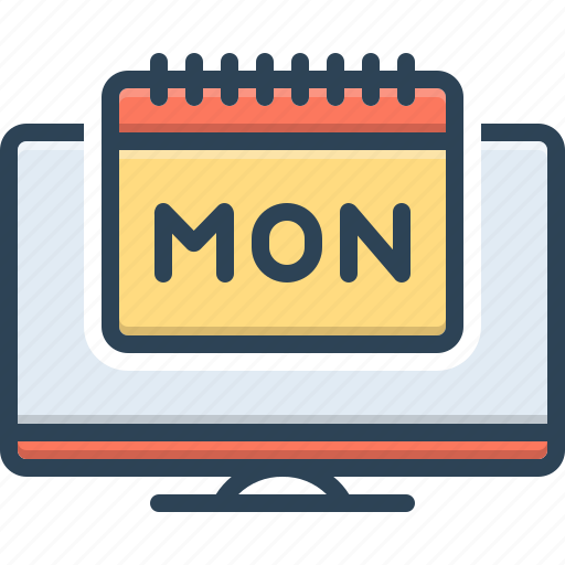 Monday, monitor, screen, calendar, week, date, schedule icon - Download on Iconfinder