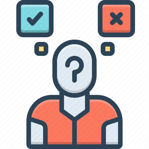 Decided, think, dought, incorrect, confuse, decide, question mark icon - Download on Iconfinder