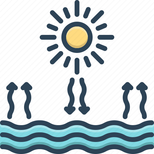 Heat, sun, bright, morning, sunrise, evaporation, volatilization icon - Download on Iconfinder