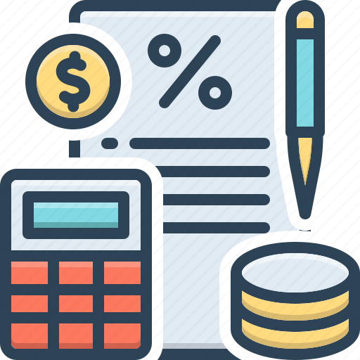 Commission, coins, calculator, discount, interest, paysheet, balance sheet icon - Download on Iconfinder
