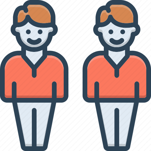 Twins, boys, same, similar, equal, buddy, identical twins icon - Download on Iconfinder