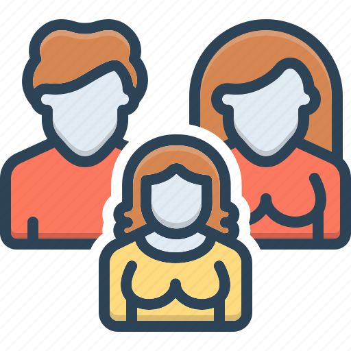Daughter, wench, girl, parents, mother, father, family icon - Download on Iconfinder