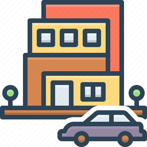 Realty, apartment, building, car, door, house, real estate icon - Download on Iconfinder