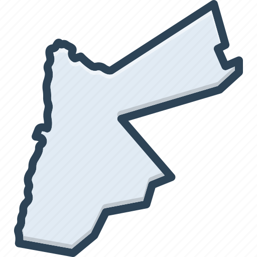 Jordan, map, country, border, nation, region icon - Download on Iconfinder