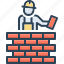 mason, bricklayer, masonry, helmet, brickwork, labourer, making wall 