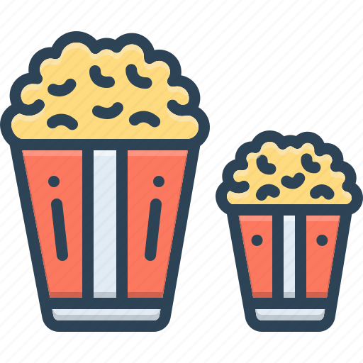 Largely, enlarge, popcorn, tasty, container, large, paper box icon - Download on Iconfinder