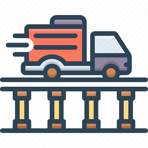 Express, shipping, delivery, truck, speed, courier, bridge icon - Download on Iconfinder