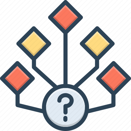 Options, choice, multiple, selection, connected, diagram, question mark icon - Download on Iconfinder