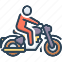 ride, excursion, jaunt, motorcycle, motorbike, vehicle, rider