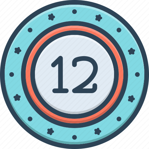 Twelve, number, circle, math, count, mathematical, numeric icon - Download on Iconfinder