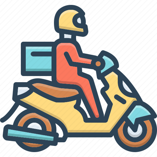 Delivery, distribution, shipment, fast, riding, motorcycle, parcel icon - Download on Iconfinder