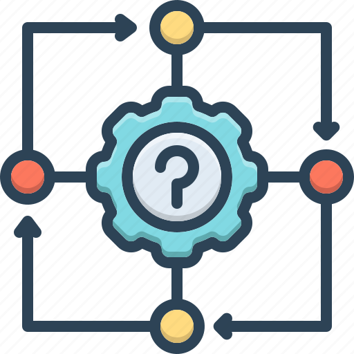 Causes, reason, details, justifications, explanations, question, connected icon - Download on Iconfinder