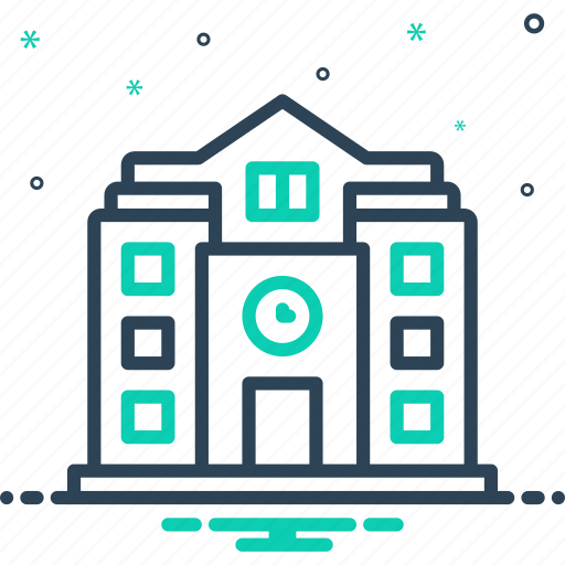 Hs, school, building, education, property, university, high school icon - Download on Iconfinder