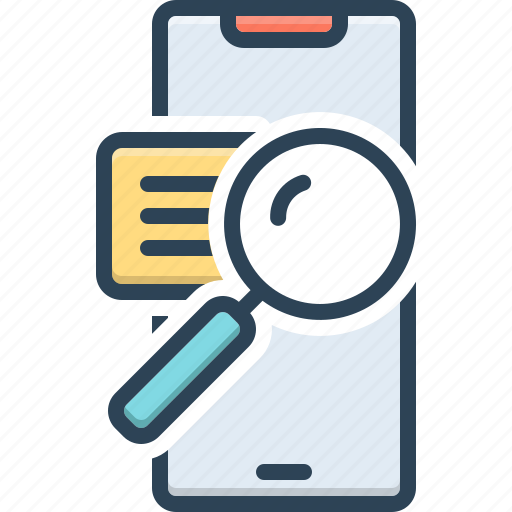 Msgid, search, message, phone, find, communication, magnifier icon - Download on Iconfinder