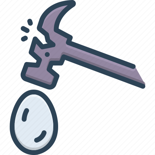 Robust, hammer, egg, strong, fragile, break icon - Download on Iconfinder