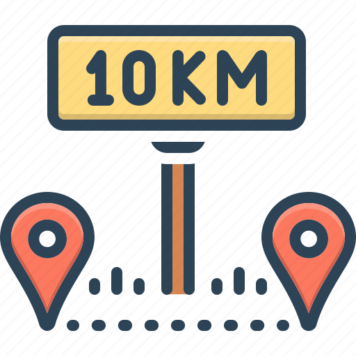 Km, location, distance, pinpoint, kilometers, ten, sign board icon - Download on Iconfinder