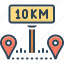 km, location, distance, pinpoint, kilometers, ten, sign board 