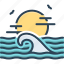 ocean, sea, tsunami, sun, aqua, salty water, sea wave 