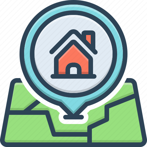 Situated, stable, established, placed, settled, property, location icon - Download on Iconfinder