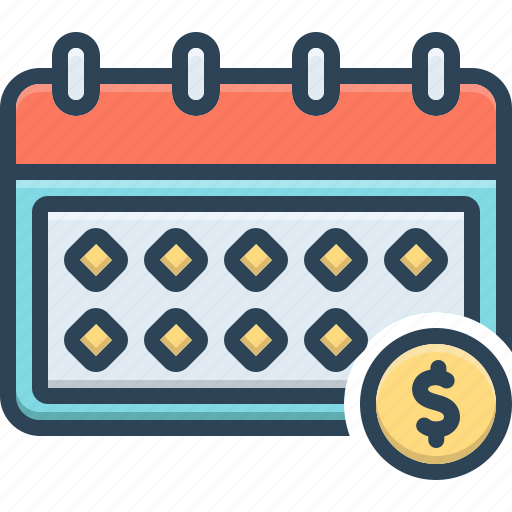 Annually, yearly, calendar, fee, charge, salary, each year icon - Download on Iconfinder