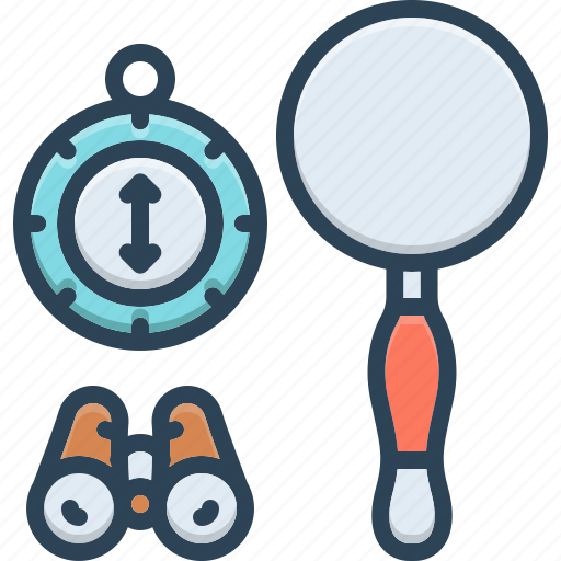 Explorer, investigator, searcher, seeker, compass, binoculars, navigation icon - Download on Iconfinder