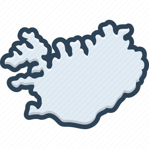Iceland, map, country, border, europe, atlantic, region icon - Download on Iconfinder