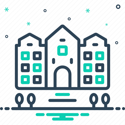 Inn, urban, apartment, residential, property, entrance, lawn icon - Download on Iconfinder