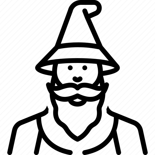 Wizard, sorcerer, warlock, magician, occultist, beard, halloween icon - Download on Iconfinder