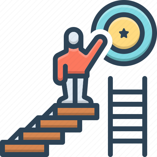 Reaches, ladder, target, aim, success, achievement, progress icon - Download on Iconfinder