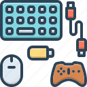 peripherals, equipment, connected, keyboard, mouse, pendrive, electronic, video game
