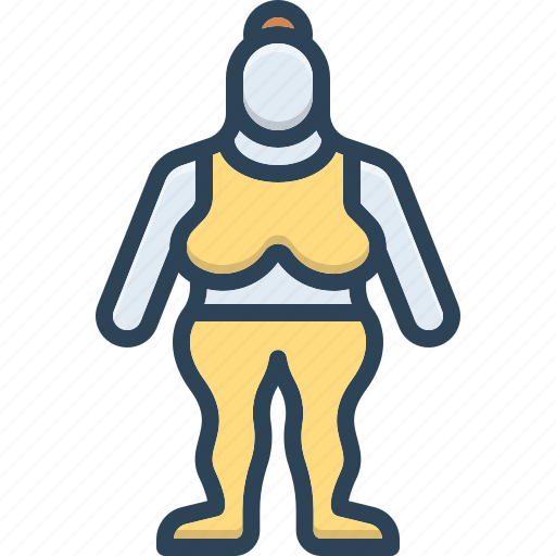 Chubby, moonfaced, chunky, plump, obesity, overweight, portly female icon - Download on Iconfinder