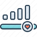 level, high, volume, measure, panel, progress bar, love meter, heart rate