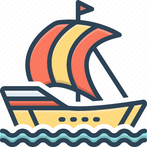 Piratebay, sailboat, sailing, ship, transportation, vintage, wave icon - Download on Iconfinder