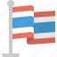 country, flag, national, thailand, world 