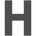 alphabet, graphic, h sign, hospital, language, heliport symbol
