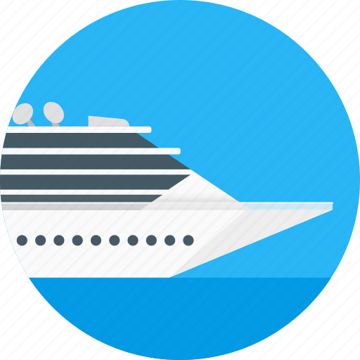 Cruiseship, ship, tourism, circle, delivery, transport, travel icon - Download on Iconfinder