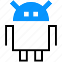 android, robot, logo, social, media, interface