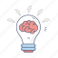 brain, bulb, idea, light, creative 