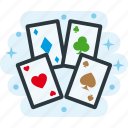 aces, cards, four, game, poker