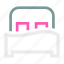bed, ⦁ hotel, ⦁ motel, ⦁ sleep icon 