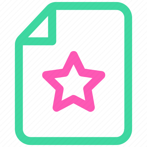 Document with star, favorite, page ranking, star on document, starred archive icon icon - Download on Iconfinder